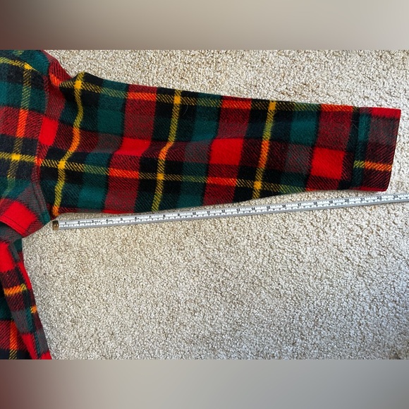 Vintage Plaid Wool Zip Up Jacket - Red, Green, Yellow - Picture 7 of 7